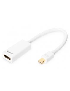 Kabel adapter Displayport 1080p 60Hz FHD Typ miniDP/HDMI A M/Ż biały 0,15m