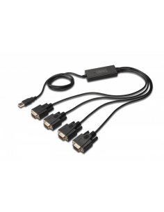 Konwerter/Adapter USB 2.0 do 4x RS232 (DB9) z kablem USB A M/Ż dł. 1,5m