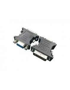 Adapter DVI- VGA (24M/15F) czarny