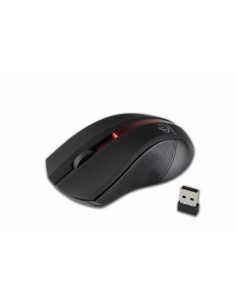 Bezprzewodowa mysz optyczna, GALAXY Black/red, powierzchnia gumowana