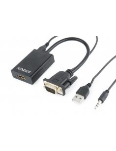 Konwerter VGA do HDMI 15 cm czarny