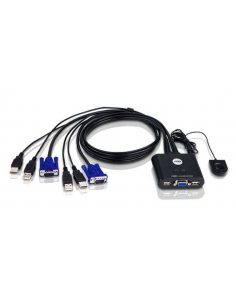 ATEN 2-portowy przełącznik-przewód 2-Port USB VGA Cable Switch w Rem. Port Selec