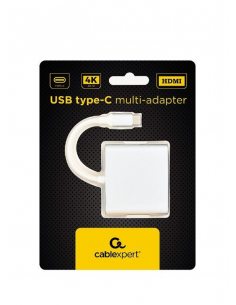 Adapter USB typ C srebrny USB C, USB A 3.0, HDMI