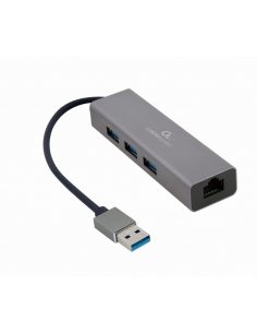 Adapter USB-AM to LAN GbE Hub 3xUSB 3.0