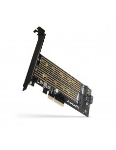 PCEM2-D Adapter wewnętrzny PCIe x4, 1x M.2 NVMe M-key + 1x SATA B-key slot, SP & LP