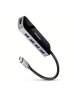 HMC-6H4A Wieloportowy hub 4x USB-A + HDMI, USB-C 3.2 Gen 1, PD 100W, 20cm USB-C kabel