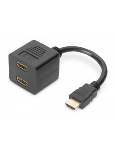 Kabel rozdzielacz/splitter HDMI HighSpeed 1080p 24Hz FHD Typ HDMI A/2xHDMI A M/Ż 0,2m Czarny