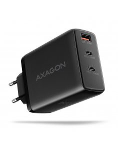 Ładowarka sieciowa ACU-DPQ100 GaN 100W, 3x port (USB-A + dual USB-C) PD3.0/QC4+/PPS/Apple Czarna