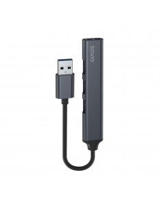 Hub 4 porty USB-A - 3 x USB-A 2.0, 1 x USB-A 3.0, 5 Gbps, Aluminium, AK-70