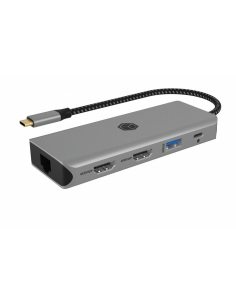 Stacja dokująca IB-DK4012-CPD 9w1, 2x HDMI, 4K60Hz, 3xUSB, 100W PD,LAN, Czytnik kart