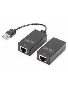 Przedłużacz/Extender USB 1.1 po skrętce Cat.5e/6 UTP/SFP do 45m, czarny, 20cm