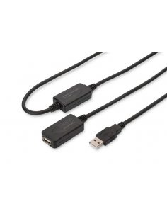 Kabel przedłużający USB 2.0 HighSpeed Typ USB A/USB A M/Ż aktywny 20m Czarny