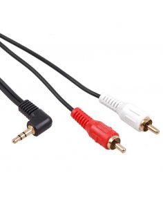 Przewód mini jack 3,5mm kątowy 2RCA 1m MCTV-824 Czarny