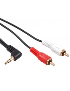 Przewód mini jack 3,5mm kątowy 2RCA 3m MCTV-825 Czarny