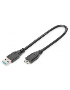 Kabel połączeniowy USB 3.1 Gen.1 SuperSpeed 5Gbps Typ USB A/microUSB B M/M czarny 0,25m