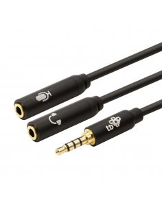 Kabel 3,5mm Mini Jack - 2x 3,5mm Mini Jack M/F adapter 30cm