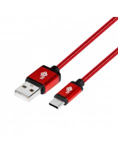 Kabel USB-USB C 1.5m rubinowy sznurek