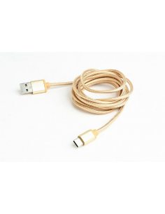 Kabel USB Typ-C oplot tekstylny/1.8m/złoty