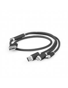 Kabel USB 3w1 do ładowania/1m/czarny