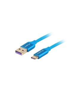 Kabel Premium USB CM - AM 2.0 1m niebieski 5A, pełna miedź