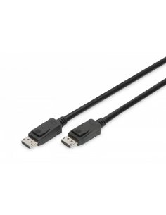 Kabel połączeniowy DisplayPort z zatrzaskami 8K 30Hz UHD Typ DP/DP M/M czarny 2m