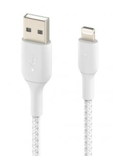 Kabel Braided USB- Lightning 2m biały