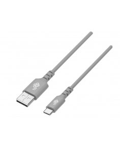 Kabel USB-USB C 1m silikonowy szary Quick Charge