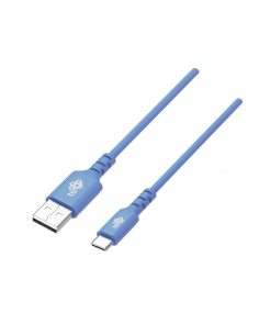 Kabel USB-USB C 1m silikonowy niebieski Quick Charge