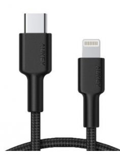 CB-CL02 Black nylonowy kabel Lightning-USB C | USB Power Delivery USB-PD | 1.2m | certyfikat MFi Apple