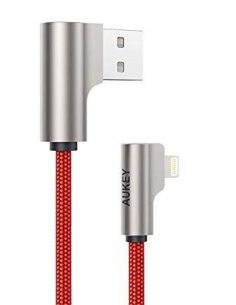 CB-AL01 Red OEM nylonowy kabel USB - Lightning | 2m | wtyki 90 stopni | certyfikat MFi