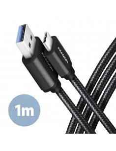 BUCM3-AM10AB Kabel USB-C - USB-A 3.2 Gen 1, 1m, 3A, ALU, oplot, Czarny