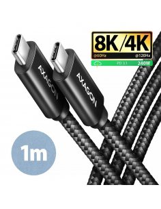 BUCM4X-CM10AB Kabel USB-C - USB-C, USB4 Gen 3x2 1m, PD 240W, 8K HD, ALU, oplot Czarny