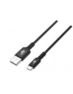 Kabel USB-USB C 1,5 m silikonowy czarny