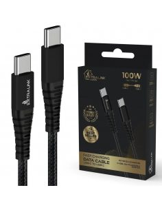 Kabel USB Typ-C do USB Typ-C Smart Life Braided 100W 2m czarny