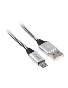 Kabel USB 2.0 AM-micro 1m czarno-srebrny