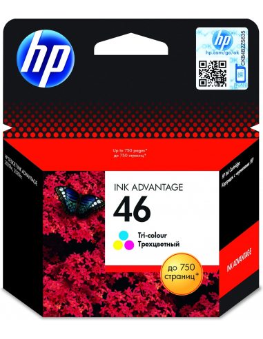 HP Oryginalny, trójkolorowy wkład atramentowy 46 Ink Advantage