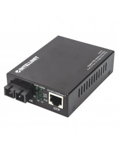 Media Konwerter/zasilacz PoE+ Intellinet Gigabit 1000Base-T RJ45 na 1000Base-LX SM SC, 20km