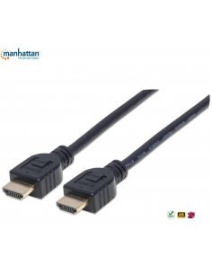 Kabel Manhattan HDMI/HDMI V2.0 M/M Ethernet 3D4K CL3, czarny, 5m