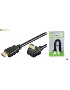 Kabel HDMI Techly HDMI/HDMI V1.4 M/M Ethernet, Kątowy, 5m, czarny