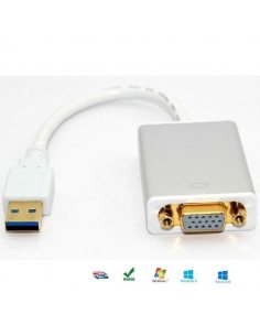 Kabel adapter Techly USB 3.0 na VGA, biały