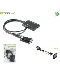 Kabel adapter Techly IDATA HDMI-VGA3 VGA na HDMI z Audio, zasil. z USB