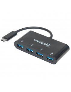 Hub USB Manhattan 4-portowy 4xUSB-A, USB-C