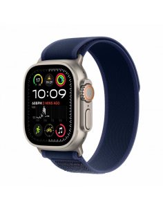 Watch Ultra 2 GPS + Cellular, koperta 49 mm z tytanu w kolorze naturalnym z opaską Trial S/M w kolorze niebieskim