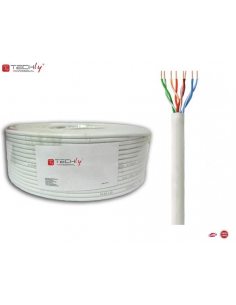 Kabel instalacyjny TechlyPro skrętka Cat6 U/UTP linka 100m, 100% miedź, szary