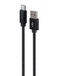 Kabel USB-A USB-C oplot 1.8m czarny box