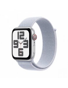 Apple Watch SE GPS + Cellular, koperta 44 mm z aluminium w kolorze srebrnym z opaską sportową w kolorze błękitnego obłoku