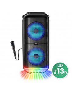 Głośnik BT POWER AUDIO MT3183 Karaoke/Bluetooth 5.3/FM/MP3/MicroSD/USB/AUX/Jack 6.3/USB-C/Iluminacja/RMS 50W/PMPO 900W