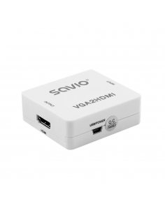 Adapter/Konwerter VGA Savio CL-110 VGA (F)+minijack(F) - HDMI A/F Full HD/1080p 60Hz