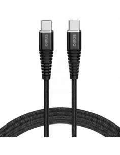 Kabel USB Typ C Savio CL-160 USB TYP C – USB TYP C 100W, 3A, QC, PD, 2m, czarny