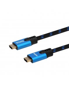 Kabel HDMI v2.1 Savio CL-143 3m, 8K, OFC, niebiesko-czarny, złote końcówki